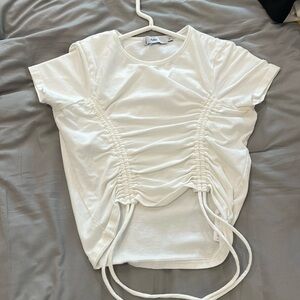 Adika White Crop Tee w Ties